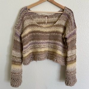 FREE PEOPLE chunky knit cropped sweater